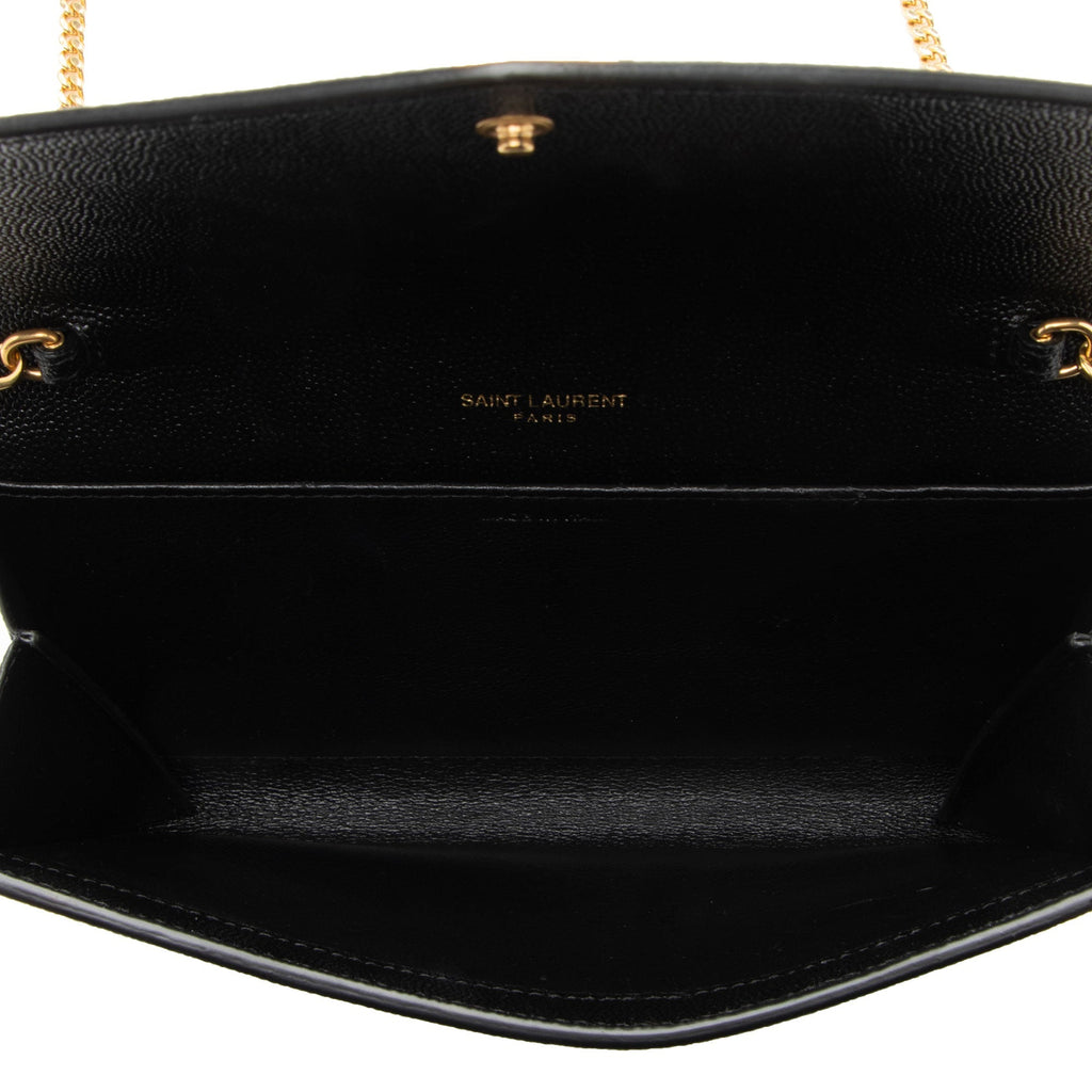 Saint Laurent Grain De Poudre Monogram Uptown Chain Wallet