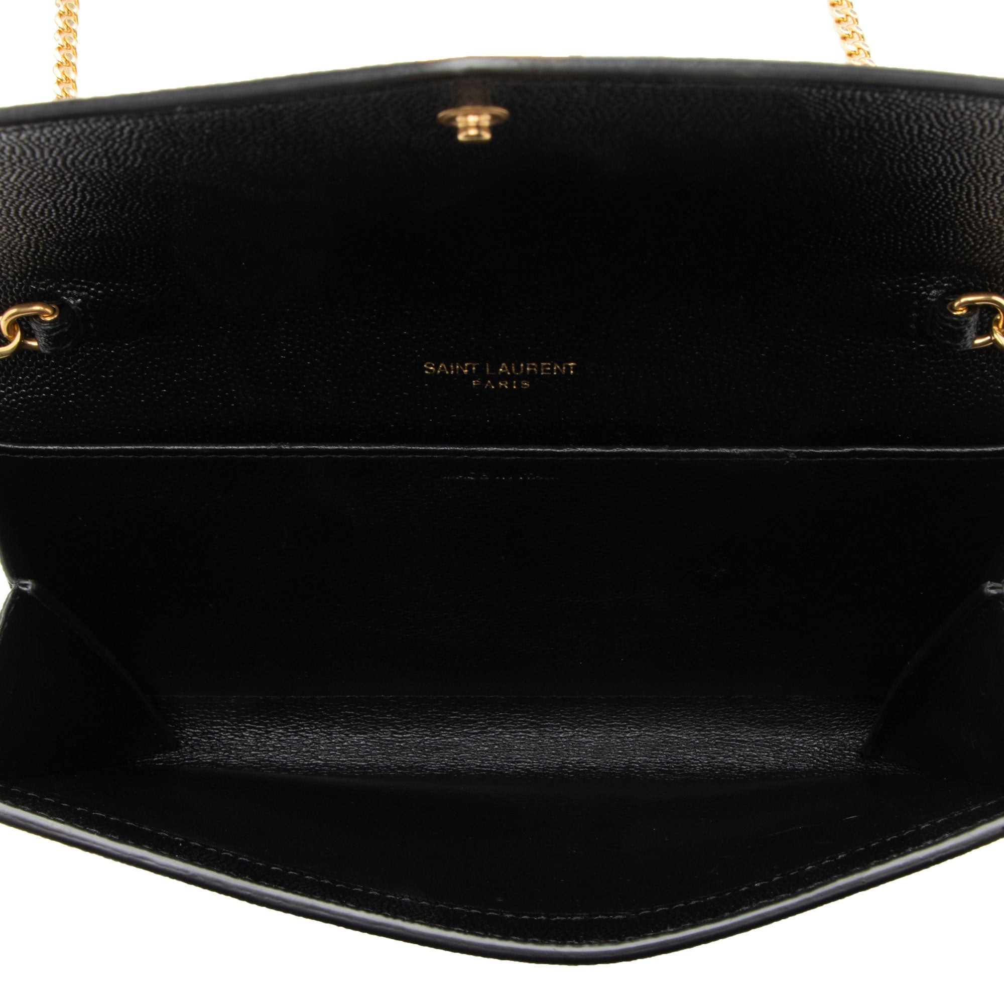 Saint Laurent Grain De Poudre Monogram Uptown Chain Wallet