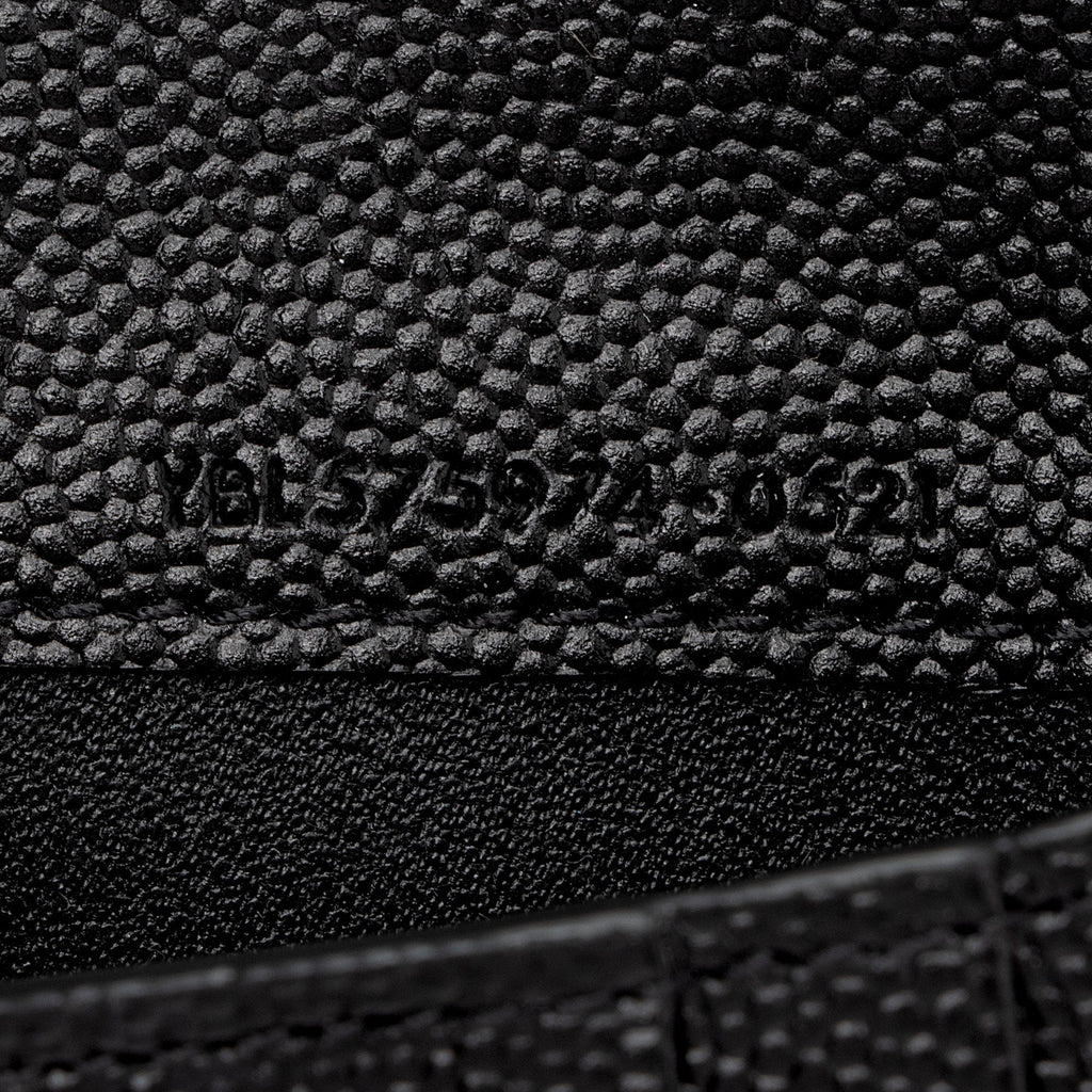 Saint Laurent Grain de Podure Zipped Monogram Wallet (SHF-we8vHe)