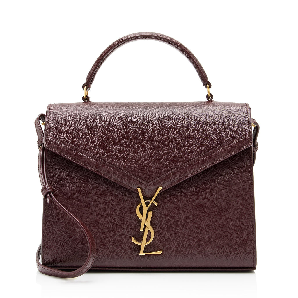 Saint Laurent Grain de Poudre Classic Monogram Cassandra Medium Top Handle Bag (SHF-thY3yI)