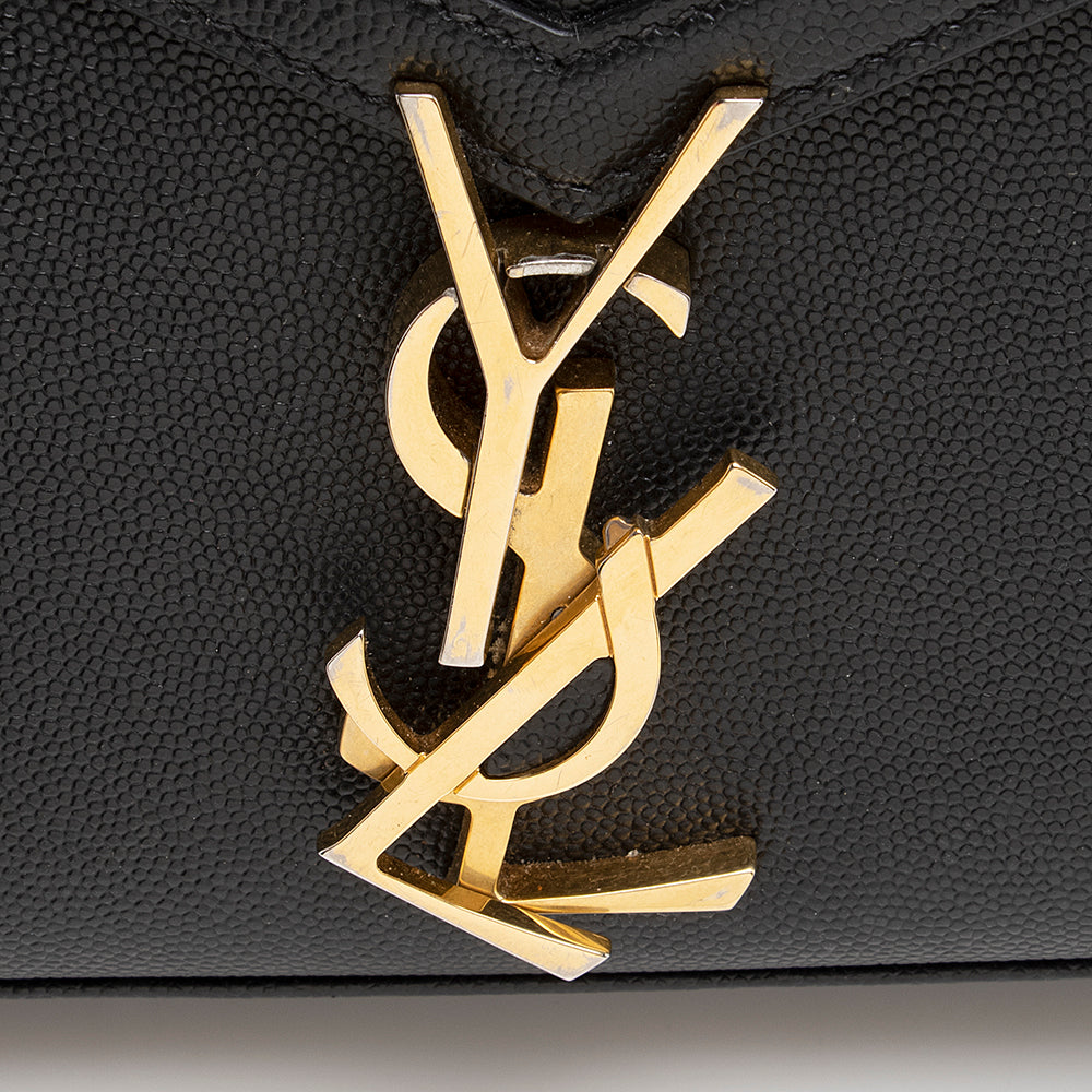 Saint Laurent Grain de Poudre Classic Monogram Cassandra Mini Top Handle Bag - FINAL SALE (SHF-21308)