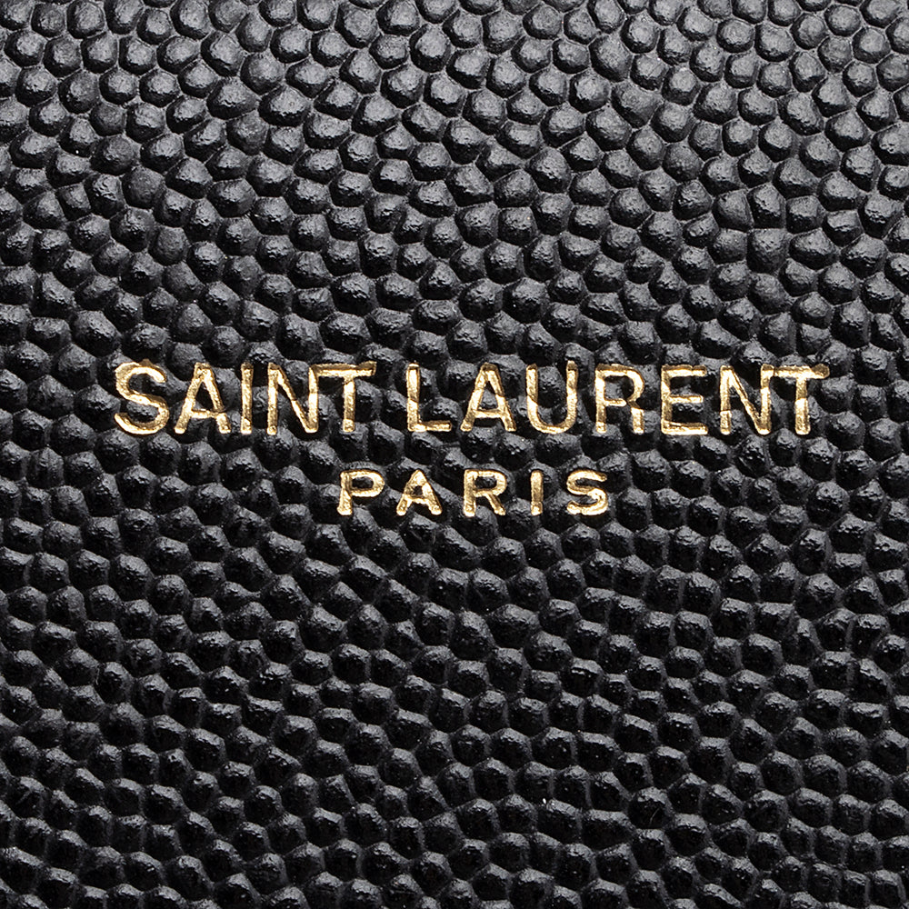 Saint Laurent Grain de Poudre Classic Monogram Cassandra Mini Top Handle Bag - FINAL SALE (SHF-21308)