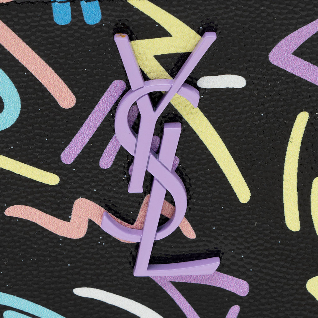 Saint Laurent Grain de Poudre Graffiti Monogram Bill Pouch