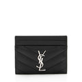 Saint Laurent Grain de Poudre Monogram Card Case (SHF-20320)