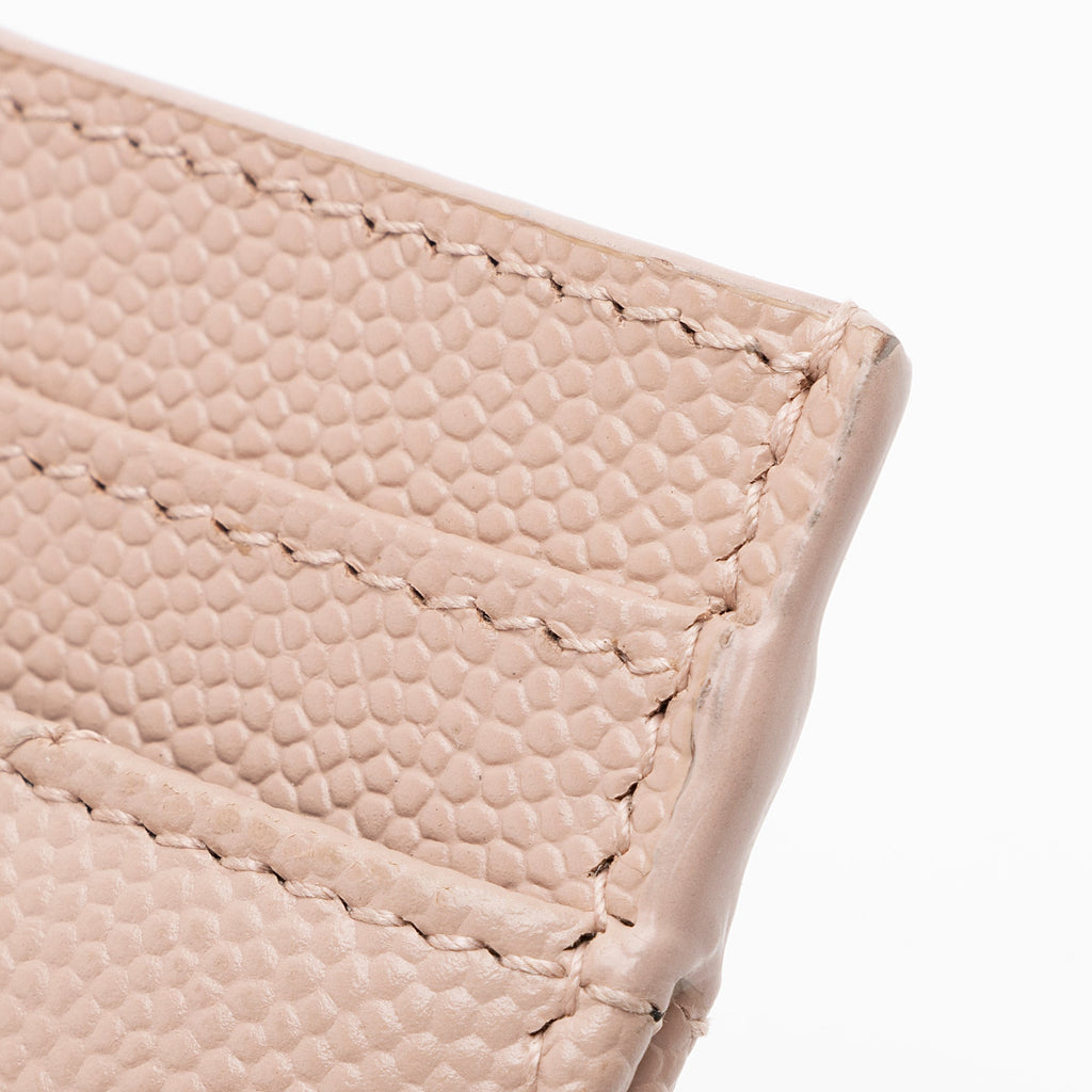 Saint Laurent Grain de Poudre Monogram Card Case (SHF-23547)