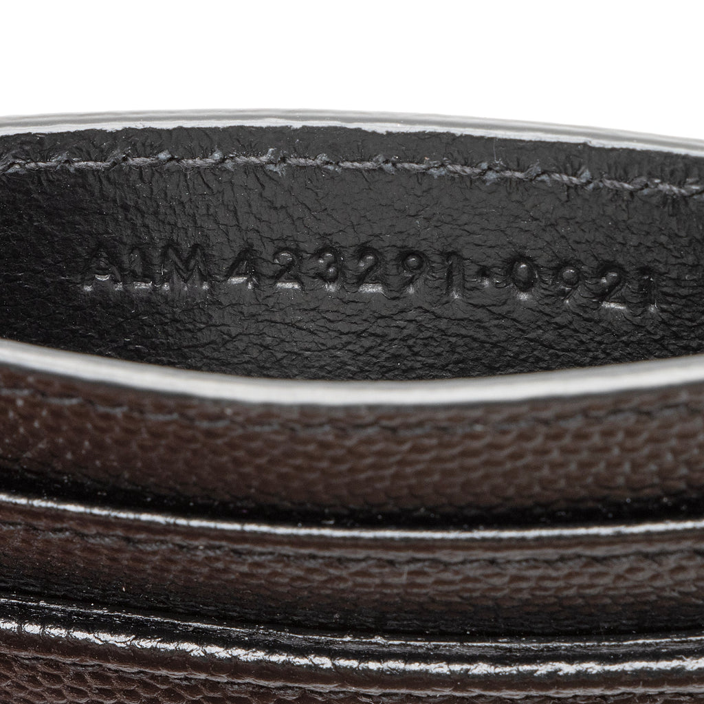 Saint Laurent Grain de Poudre Monogram Card Case (SHF-23687)