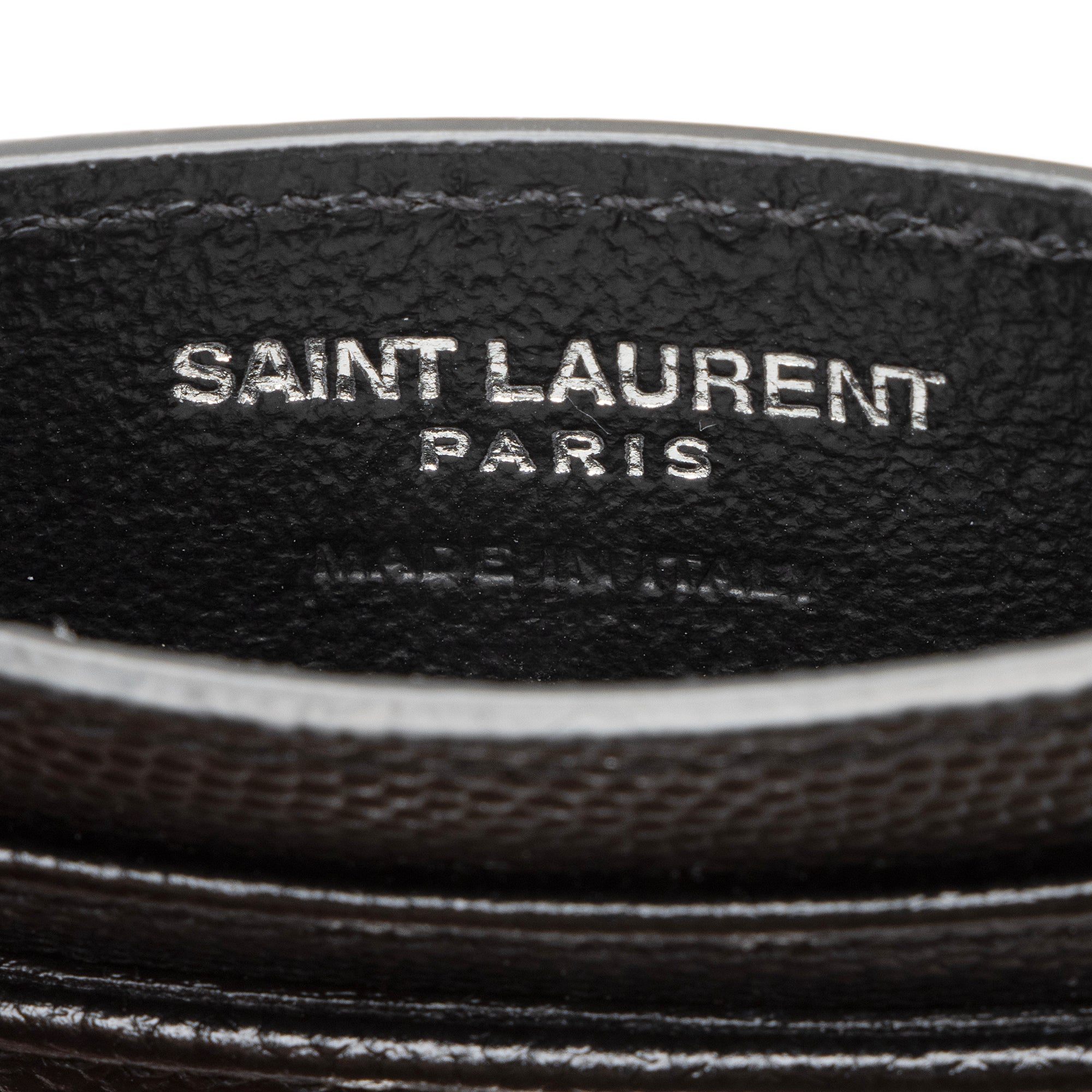 Saint Laurent Grain de Poudre Monogram Card Case (SHF-23687)