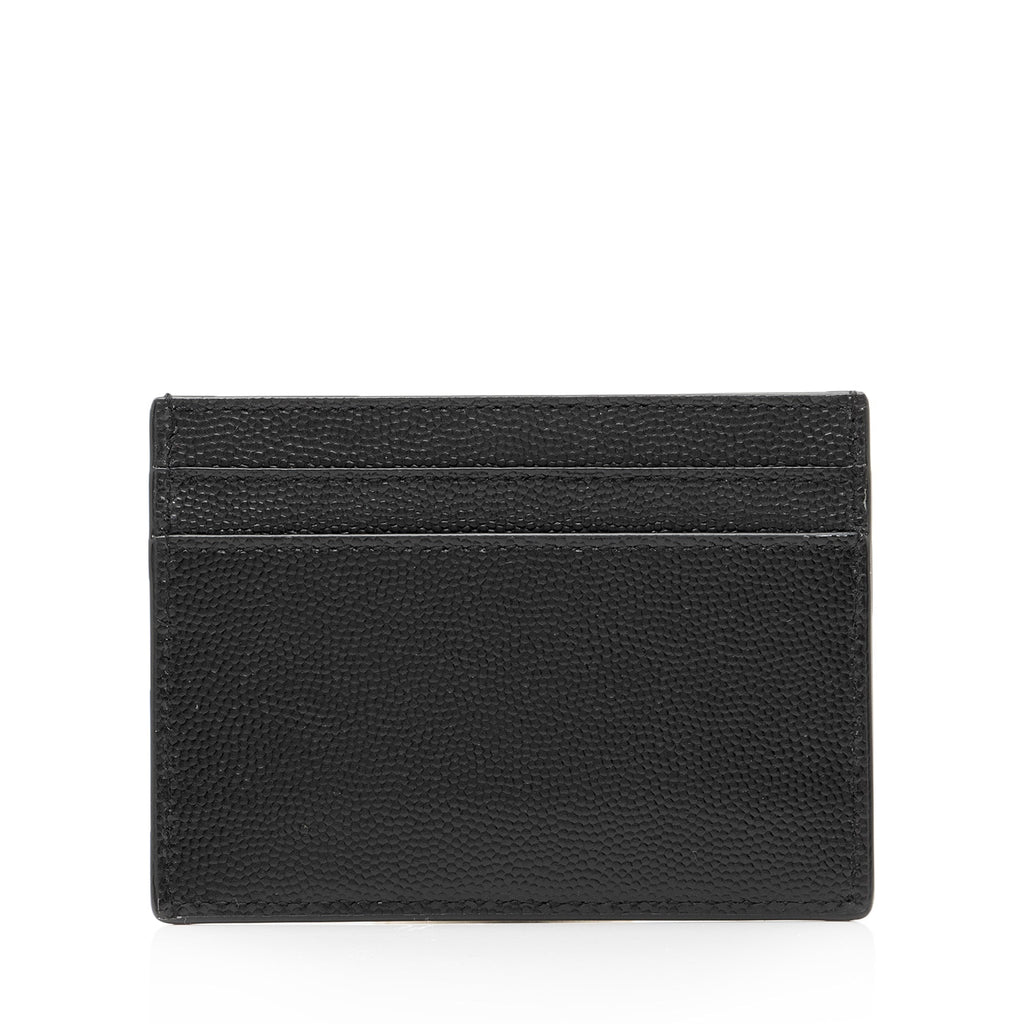 Saint Laurent Grain de Poudre Monogram Card Case (SHF-23859)