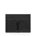 Saint Laurent Grain de Poudre Monogram Card Case (SHF-23859)