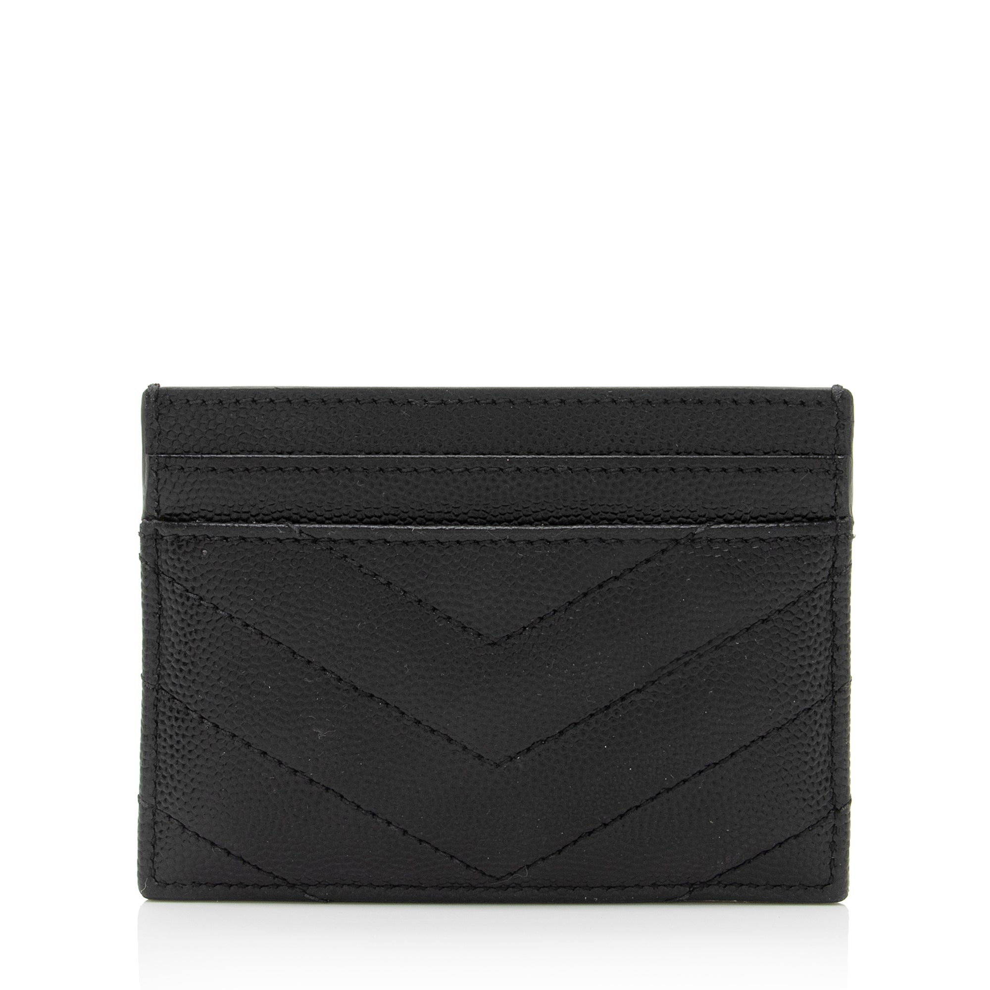 Saint Laurent Matelasse Grain de Poudre Monogram Card Case (SHF-dAEZr6)