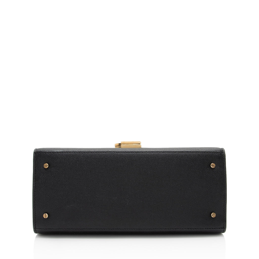 Saint Laurent Grain de Poudre Monogram Cassandra Medium Top Handle (SHF-HGeoF5)