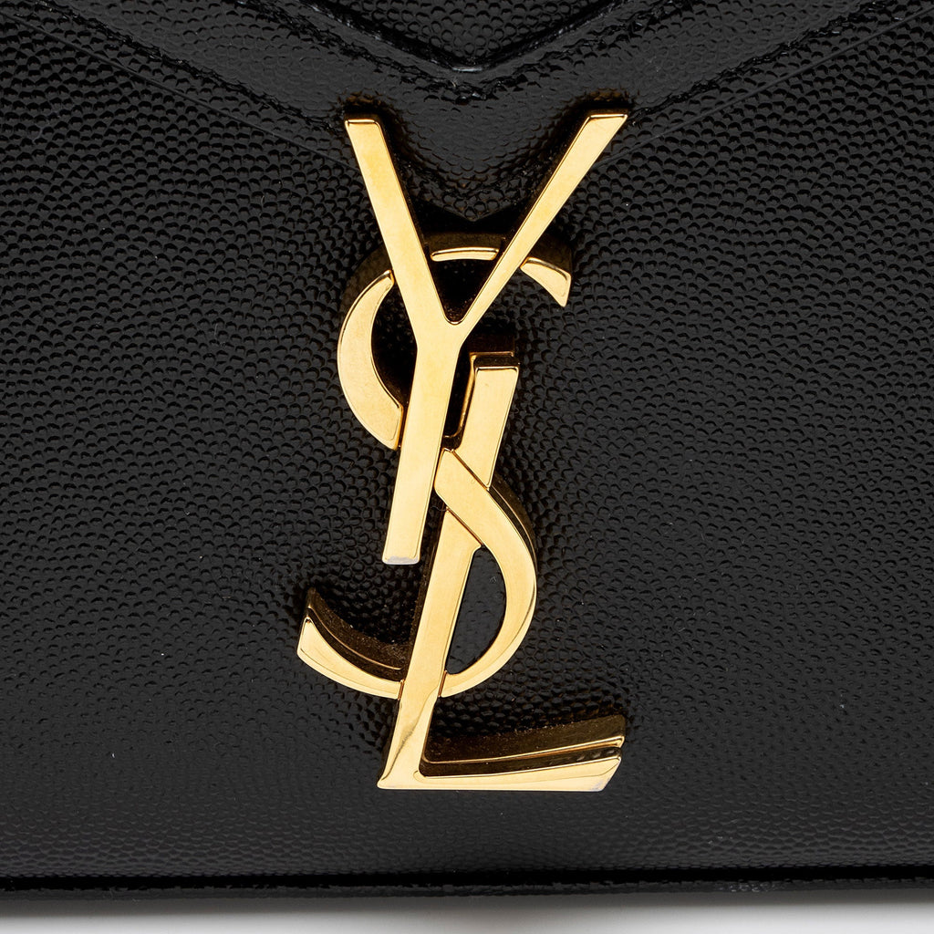 Saint Laurent Grain de Poudre Monogram Cassandra Medium Top Handle (SHF-HGeoF5)