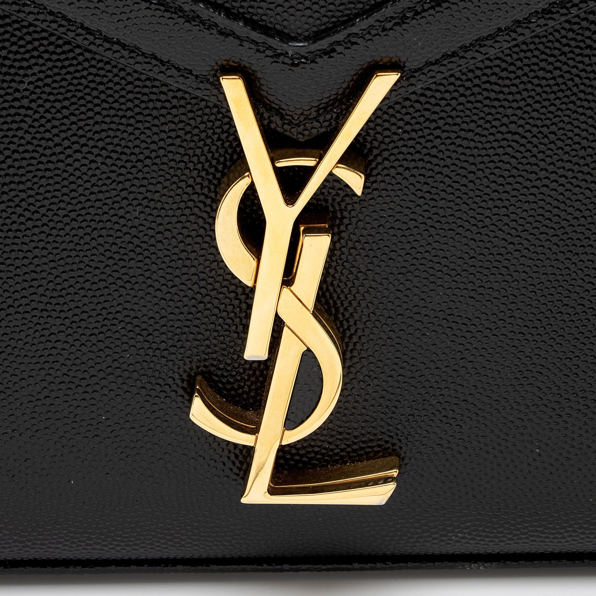 Saint Laurent Grain de Poudre Monogram Cassandra Medium Top Handle (SHF-HGeoF5)