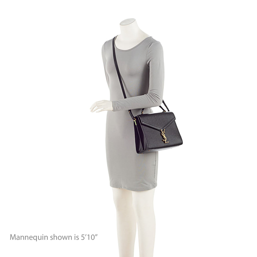 Saint Laurent Grain de Poudre Monogram Cassandra Medium Top Handle (SHF-HGeoF5)