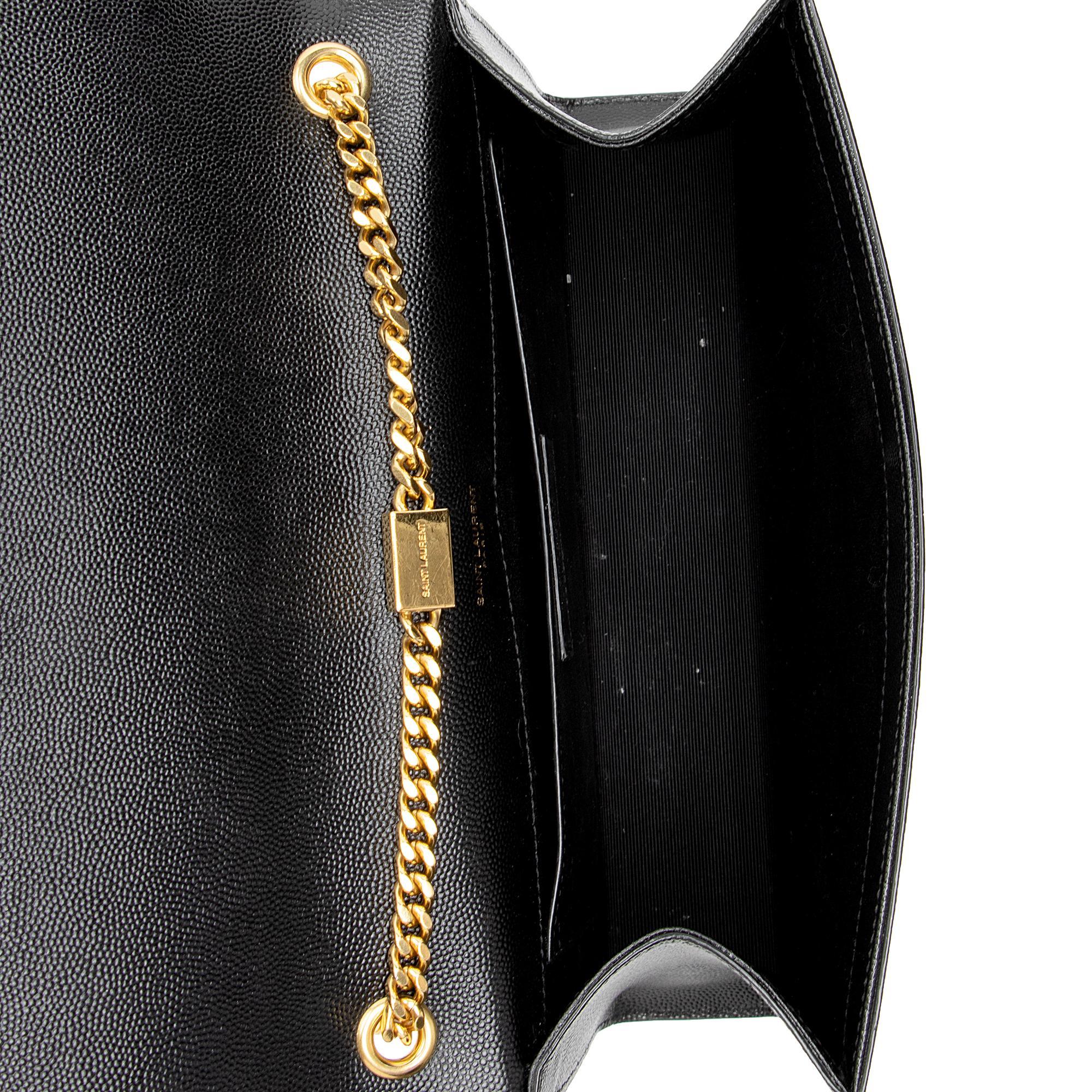 Saint Laurent Grain de Poudre Monogram Kate Chain Medium Shoulder Bag (SHF-xw0vdE)