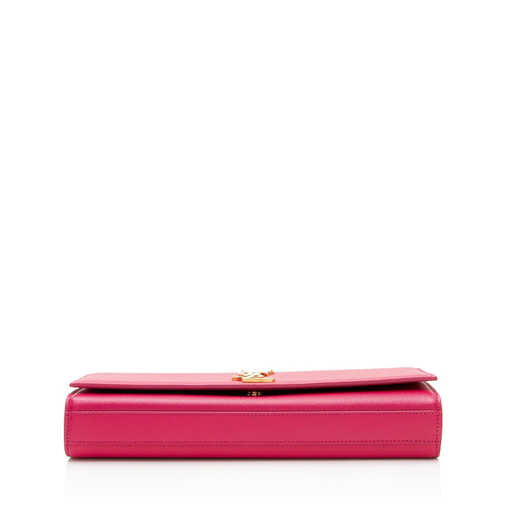 Saint Laurent Grain de Poudre Monogram Kate Clutch