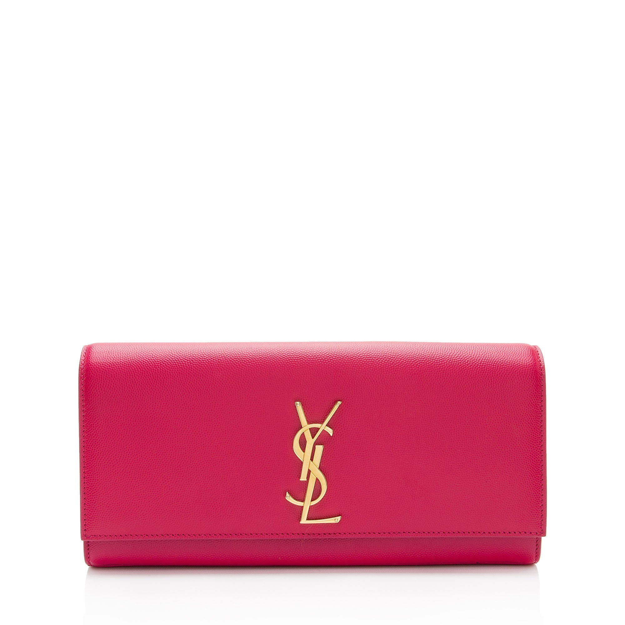 Saint Laurent Grain de Poudre Monogram Kate Clutch