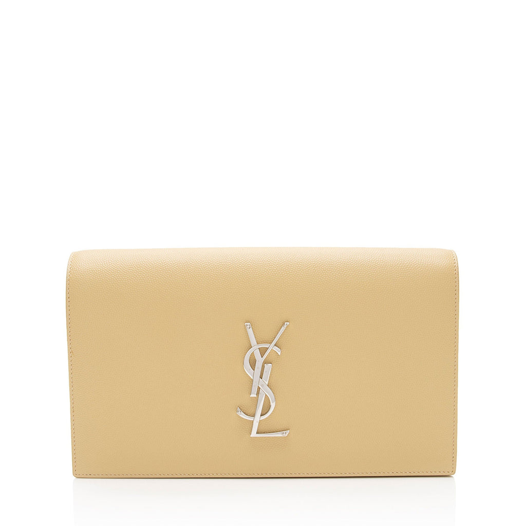 Saint Laurent Grain de Poudre Monogram Kate Clutch (SHF-y0Ya4u)
