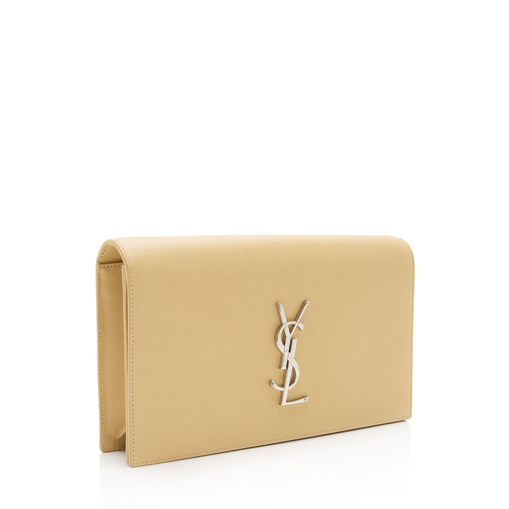 Saint Laurent Grain de Poudre Monogram Kate Clutch (SHF-y0Ya4u)
