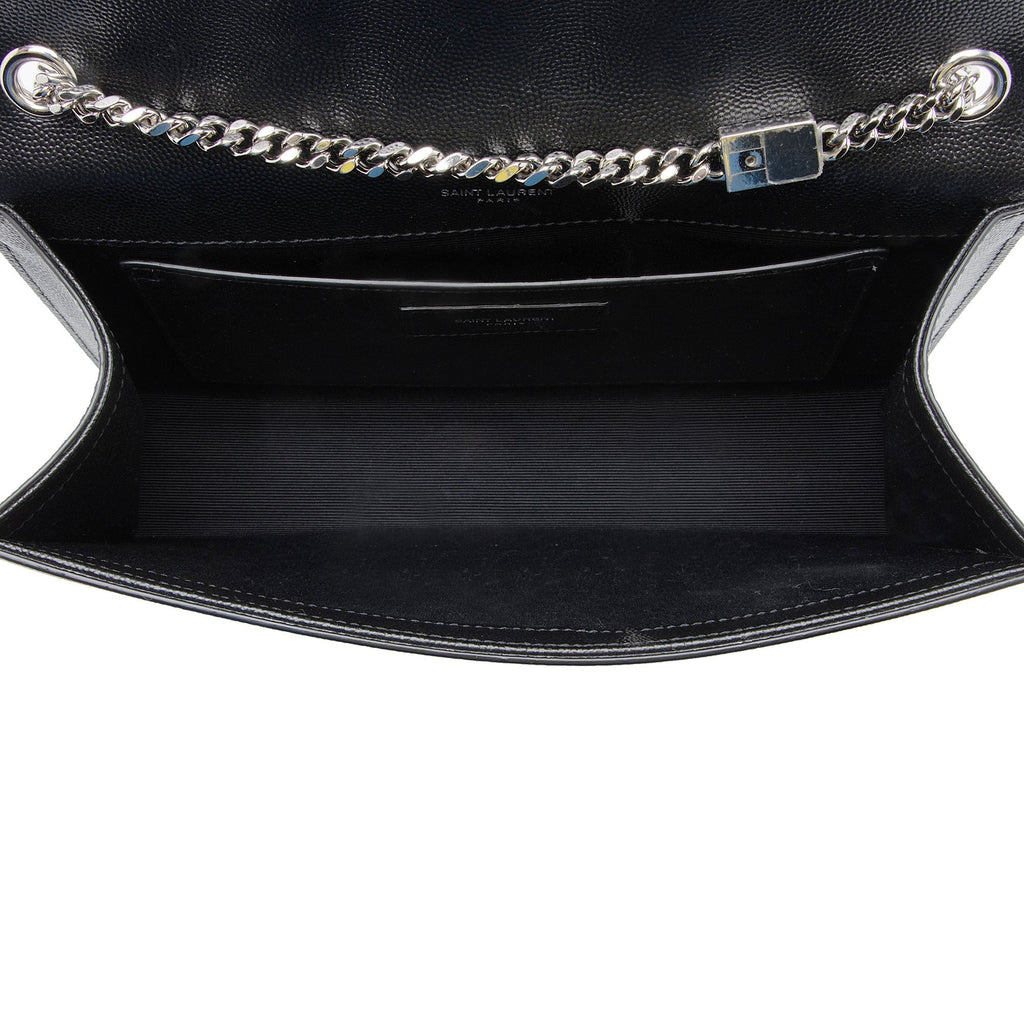 Saint Laurent Grain de Poudre Monogram Kate Medium Shoulder Bag (SHF-uJEVt3)