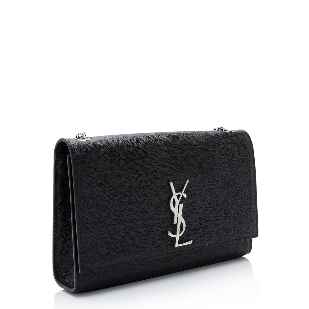 Saint Laurent Grain de Poudre Monogram Kate Medium Shoulder Bag (SHF-uJEVt3)