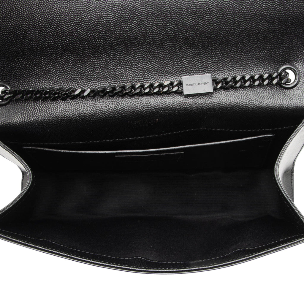 Saint Laurent Grain de Poudre Monogram Kate Medium Shoulder Bag (SHF-hzje5P)