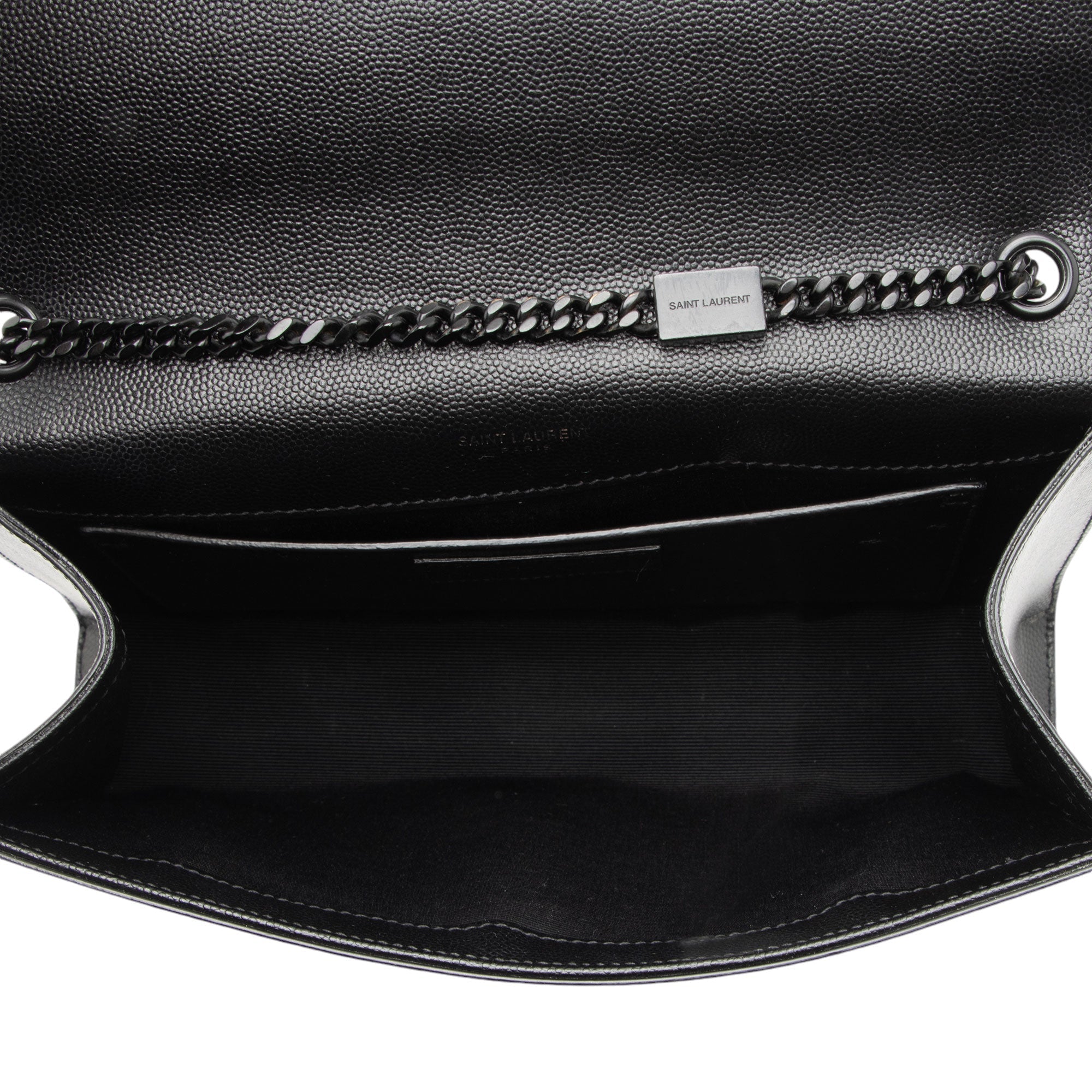 Saint Laurent Grain de Poudre Monogram Kate Medium Shoulder Bag (SHF-hzje5P)