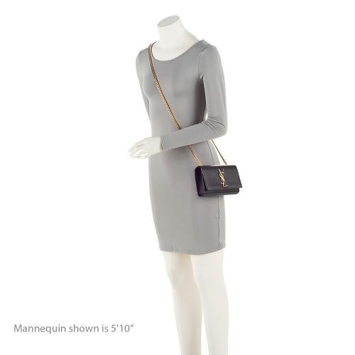 Saint Laurent Grain de Poudre Monogram Kate Small Crossbody Bag (SHF-rdtvvN)