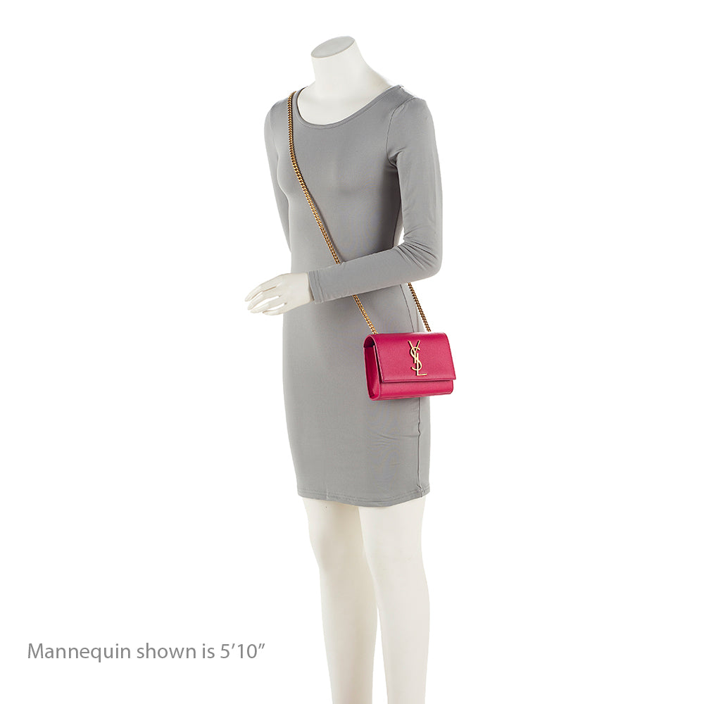 Saint Laurent Grain de Poudre Monogram Kate Small Crossbody Bag (SHF-ip71h6)