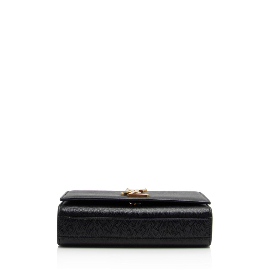 Saint Laurent Grain de Poudre Monogram Kate Small Crossbody (SHF-OyCuxP)