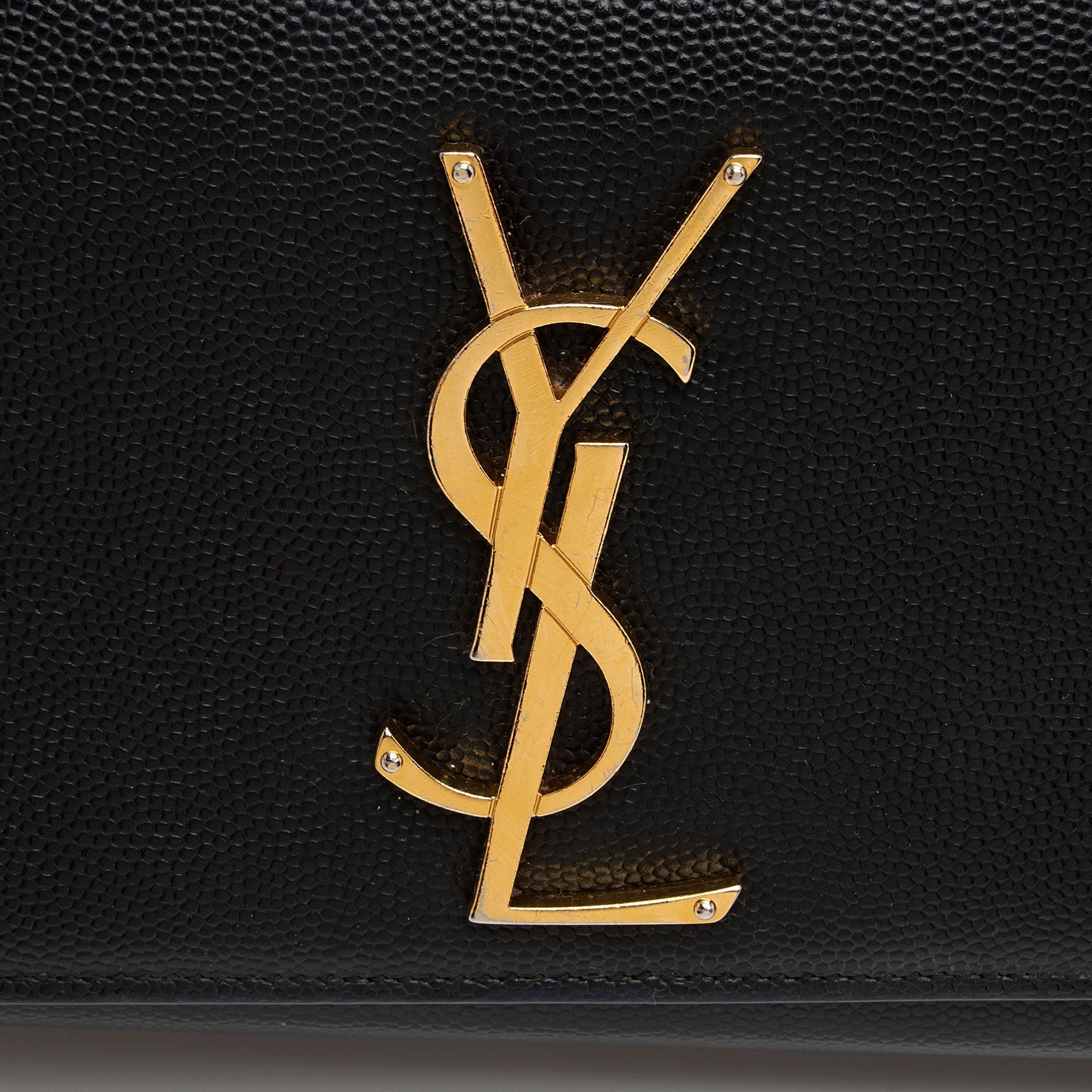 Saint Laurent Grain de Poudre Monogram Kate Small Crossbody (SHF-OyCuxP)