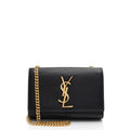 Saint Laurent Grain de Poudre Monogram Kate Small Crossbody (SHF-OyCuxP)