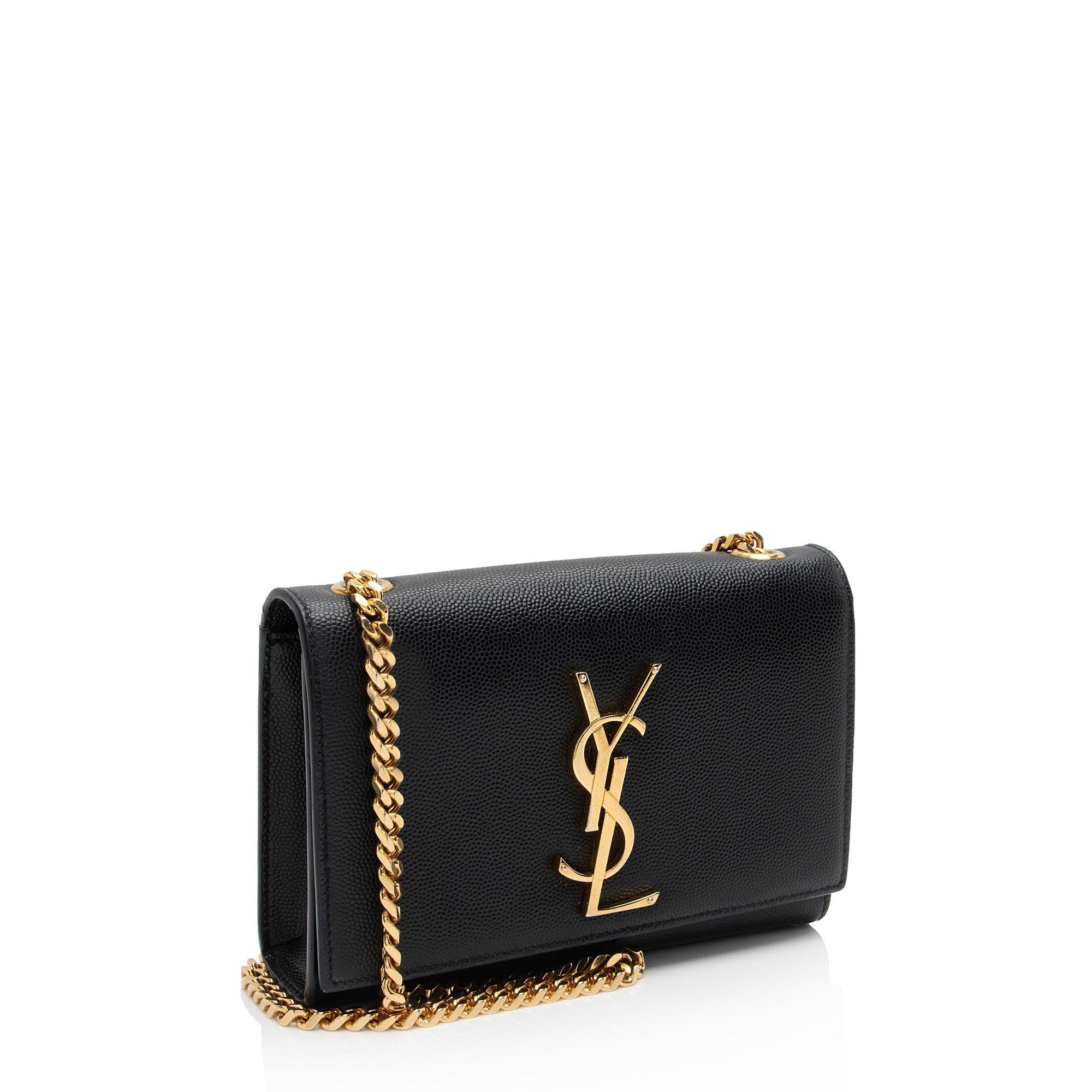 Saint Laurent Grain de Poudre Monogram Kate Small Crossbody (SHF-OyCuxP)
