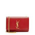 Saint Laurent Grain de Poudre Monogram Kate Small Shoulder Bag (SHF-D9TPdi)