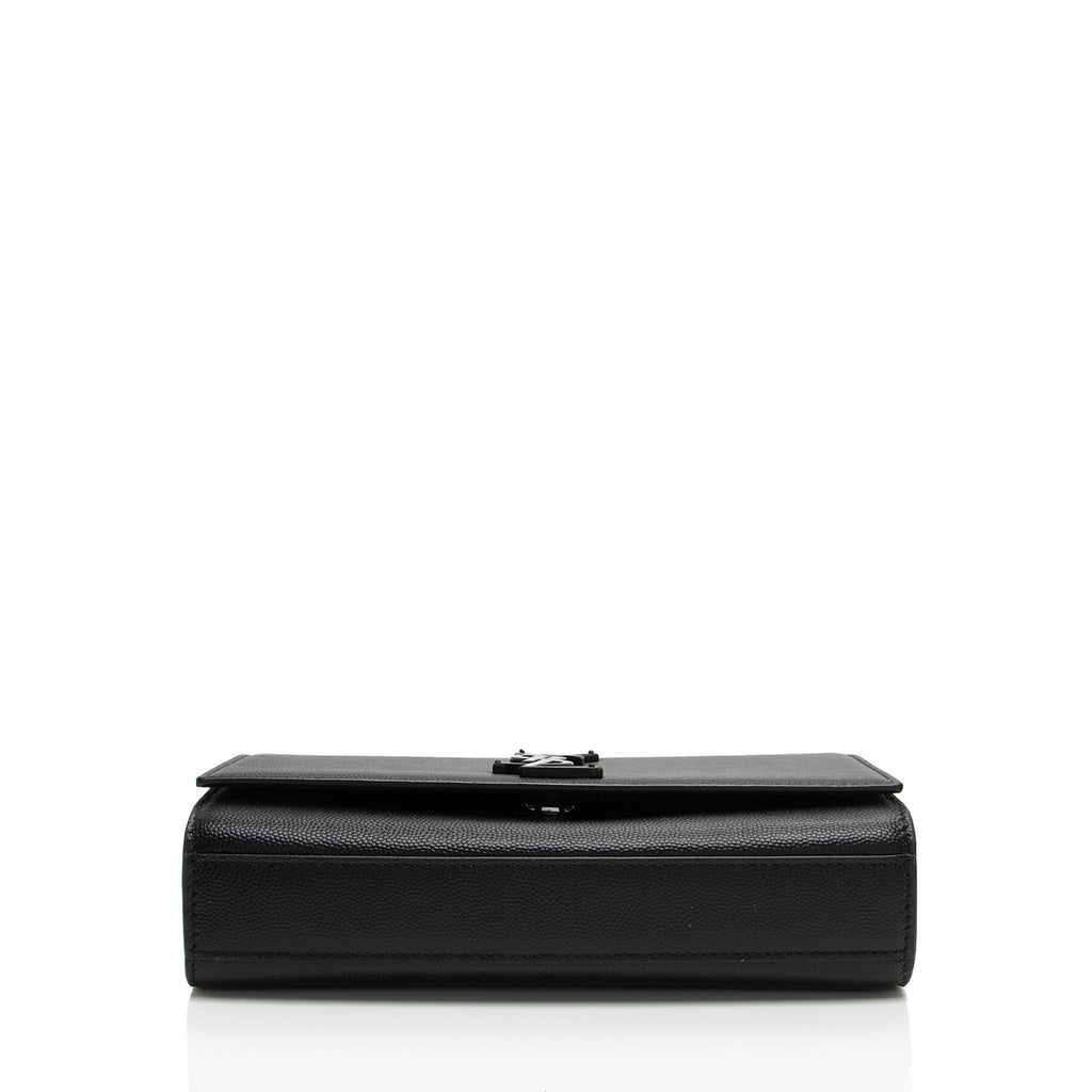 Saint Laurent Grain de Poudre Monogram Kate Small Shoulder Bag (SHF-WfdeMk)