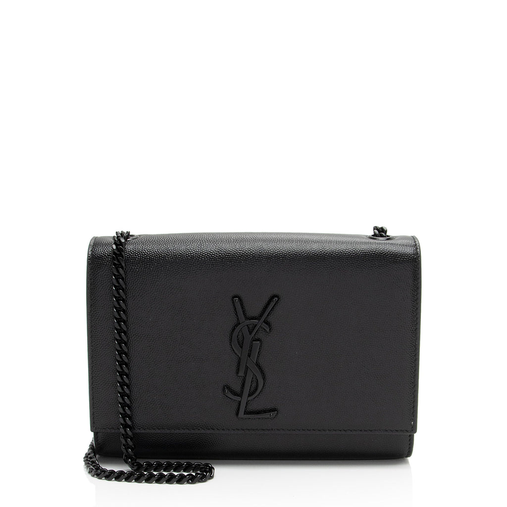 Saint Laurent Grain de Poudre Monogram Kate Small Shoulder Bag (SHF-WfdeMk)