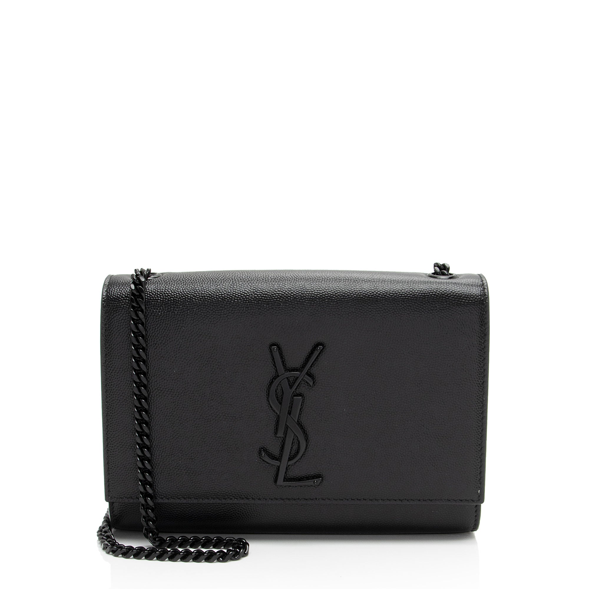 Saint Laurent Grain de Poudre Monogram Kate Small Shoulder Bag (SHF-WfdeMk)