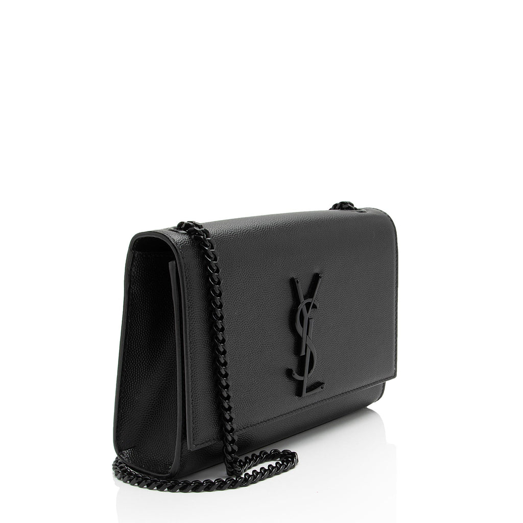Saint Laurent Grain de Poudre Monogram Kate Small Shoulder Bag (SHF-WfdeMk)