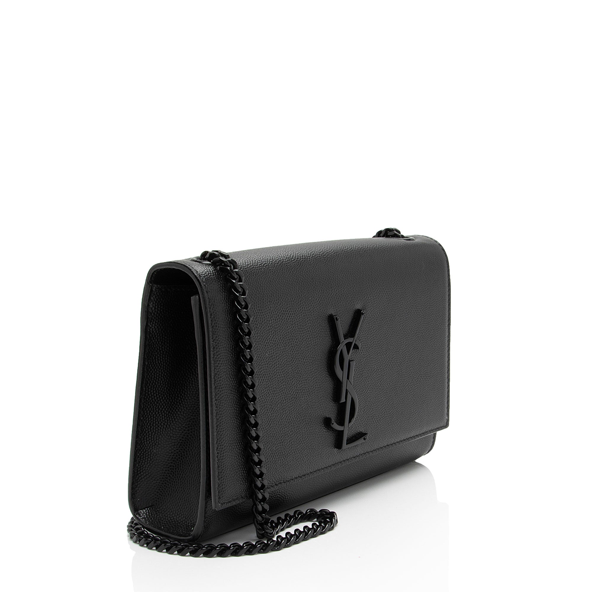 Saint Laurent Grain de Poudre Monogram Kate Small Shoulder Bag (SHF-WfdeMk)