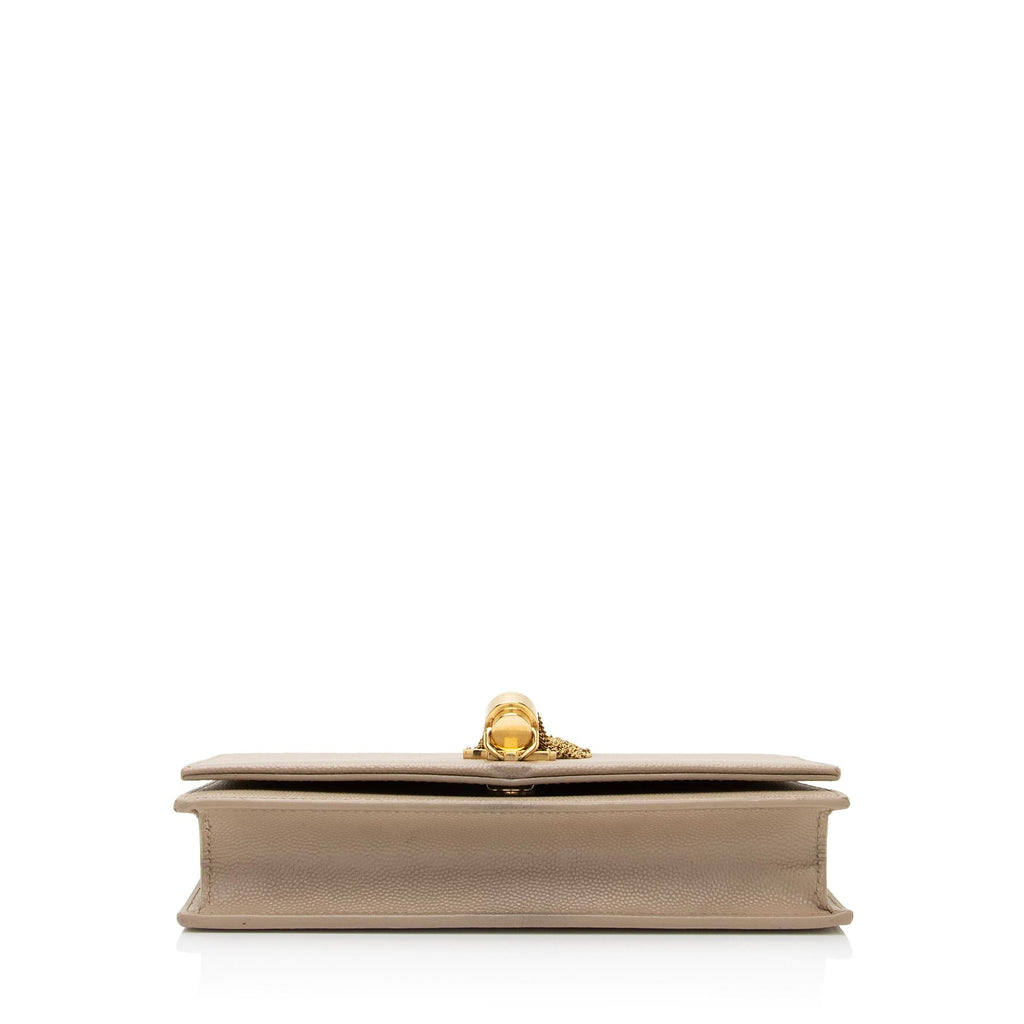 Saint Laurent Grain de Poudre Monogram Kate Tassel Chain Wallet (SHF-RnbEHa)