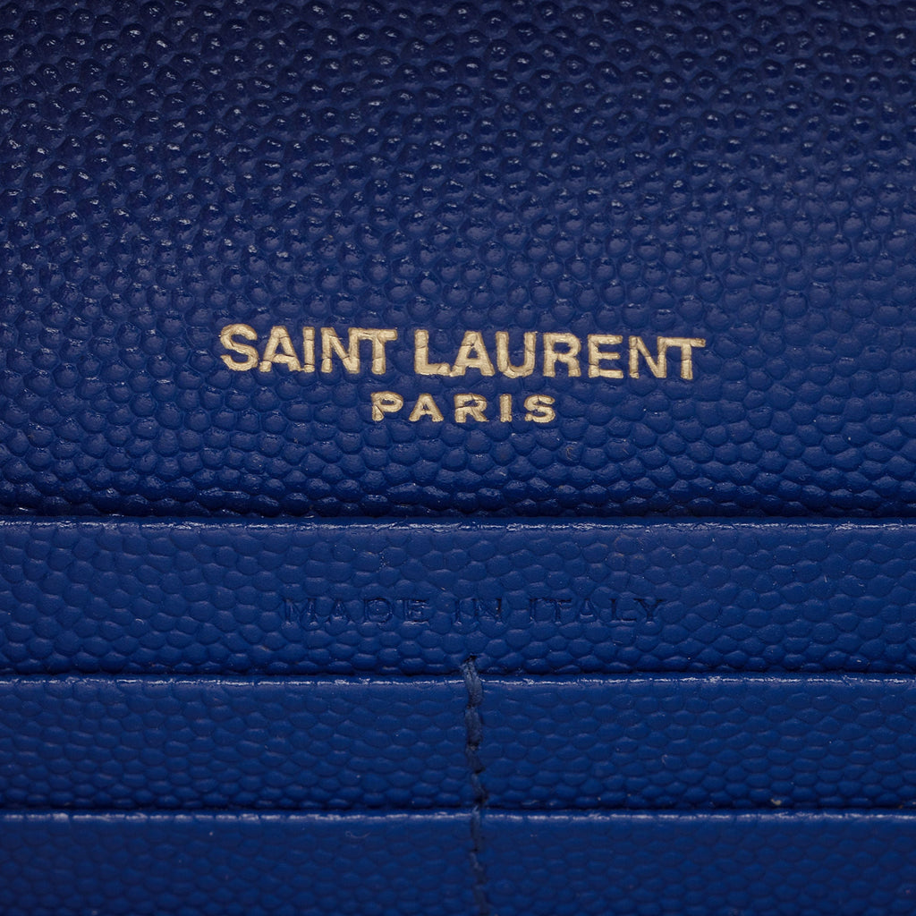 Saint Laurent Grain de Poudre Monogram Kate Tassel Chain Wallet