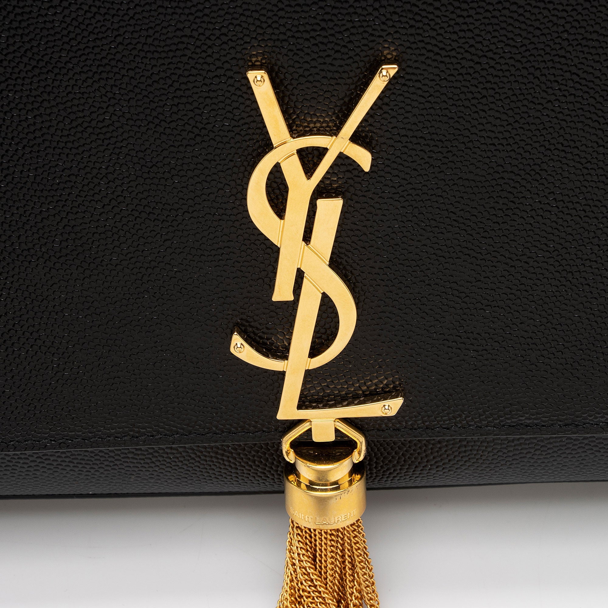 Saint Laurent Grain de Poudre Monogram Kate Tassel Medium Shoulder Bag (SHF-u9Ndoz)