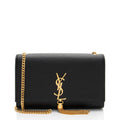 Saint Laurent Grain de Poudre Monogram Kate Tassel Medium Shoulder Bag (SHF-u9Ndoz)