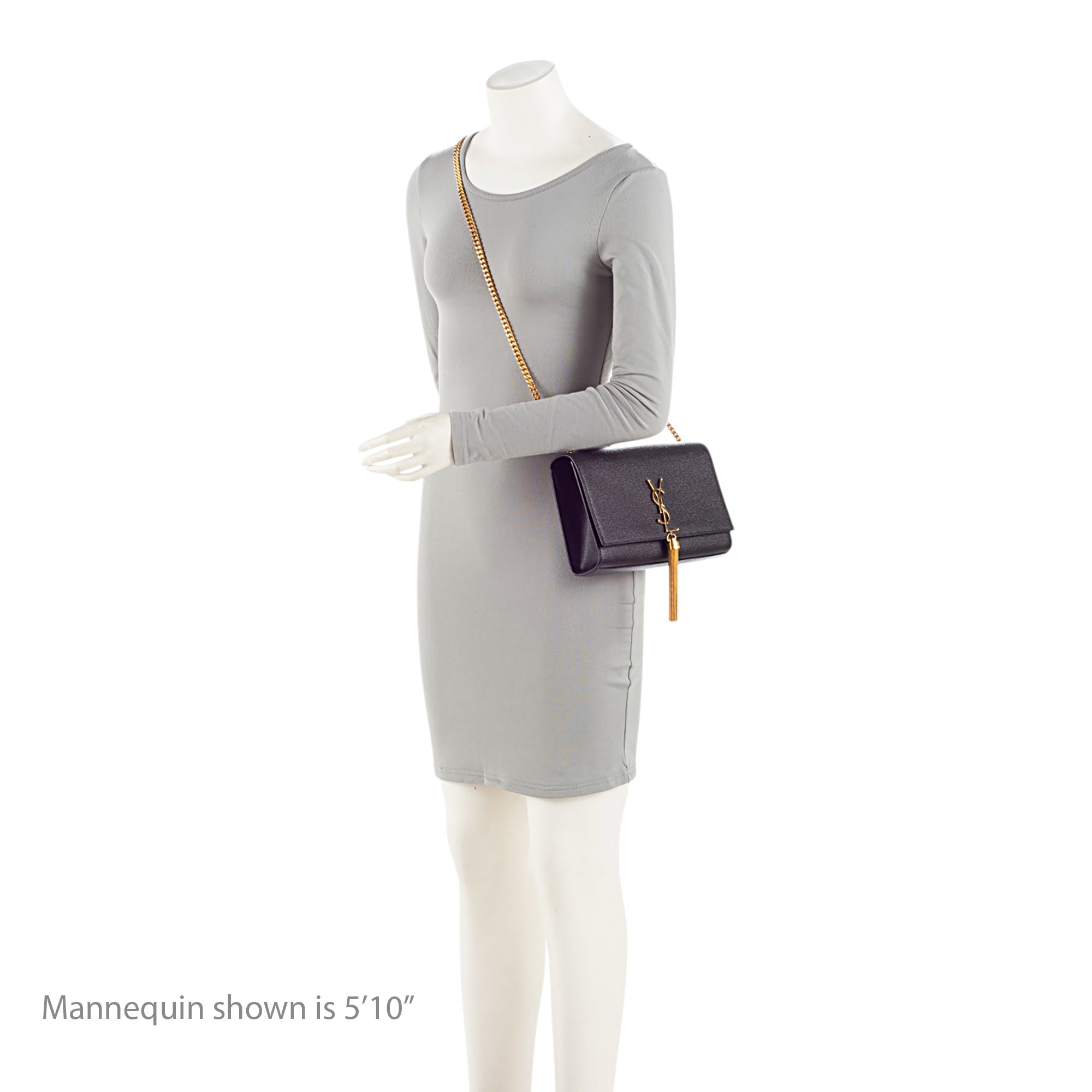 Saint Laurent Grain de Poudre Monogram Kate Tassel Medium Shoulder Bag (SHF-u9Ndoz)