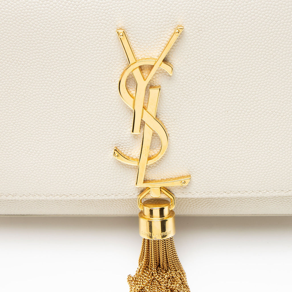 Saint Laurent Grain de Poudre Monogram Kate Tassel Small Shoulder Bag