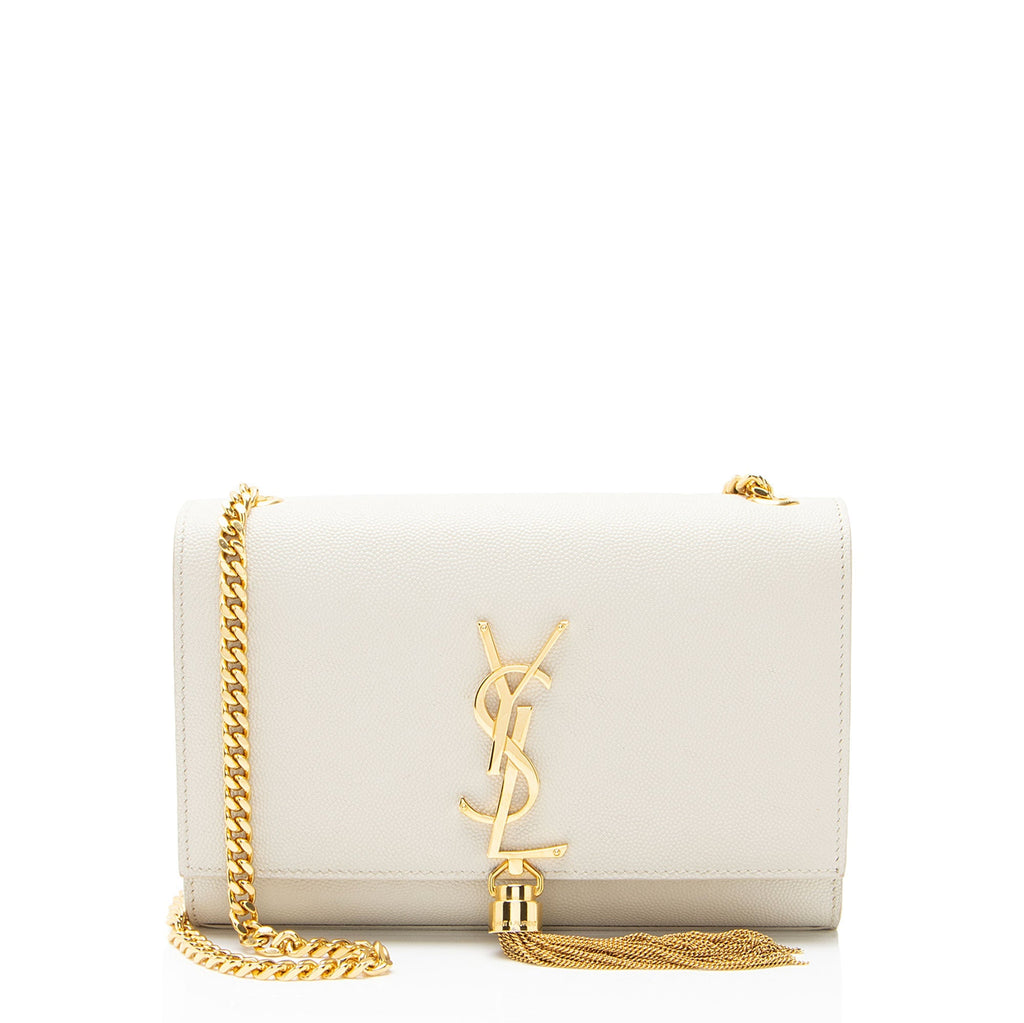 Saint Laurent Grain de Poudre Monogram Kate Tassel Small Shoulder Bag
