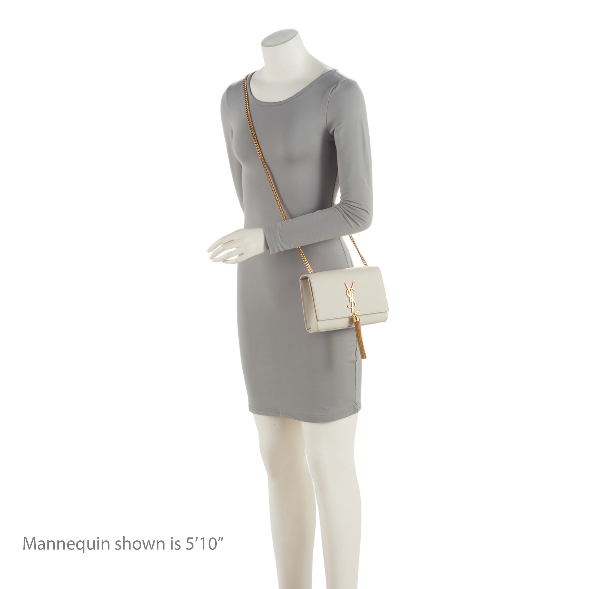 Saint Laurent Grain de Poudre Monogram Kate Tassel Small Shoulder Bag