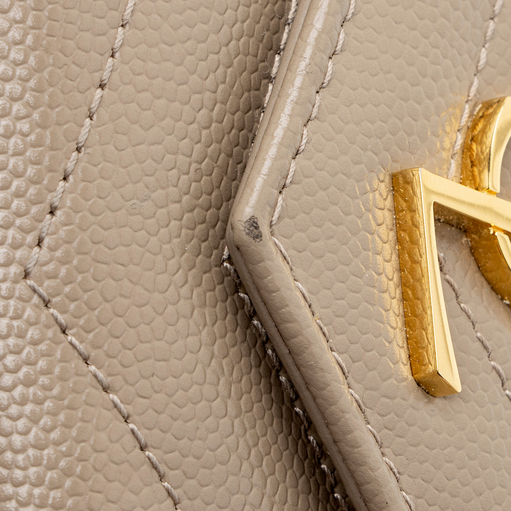 Saint Laurent Grain de Poudre Monogram Small Tri-Fold Wallet (SHF-18495)