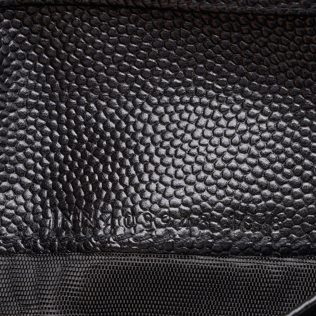 Saint Laurent Grain de Poudre Monogram Compact Tri-Fold Wallet (SHF-23574)