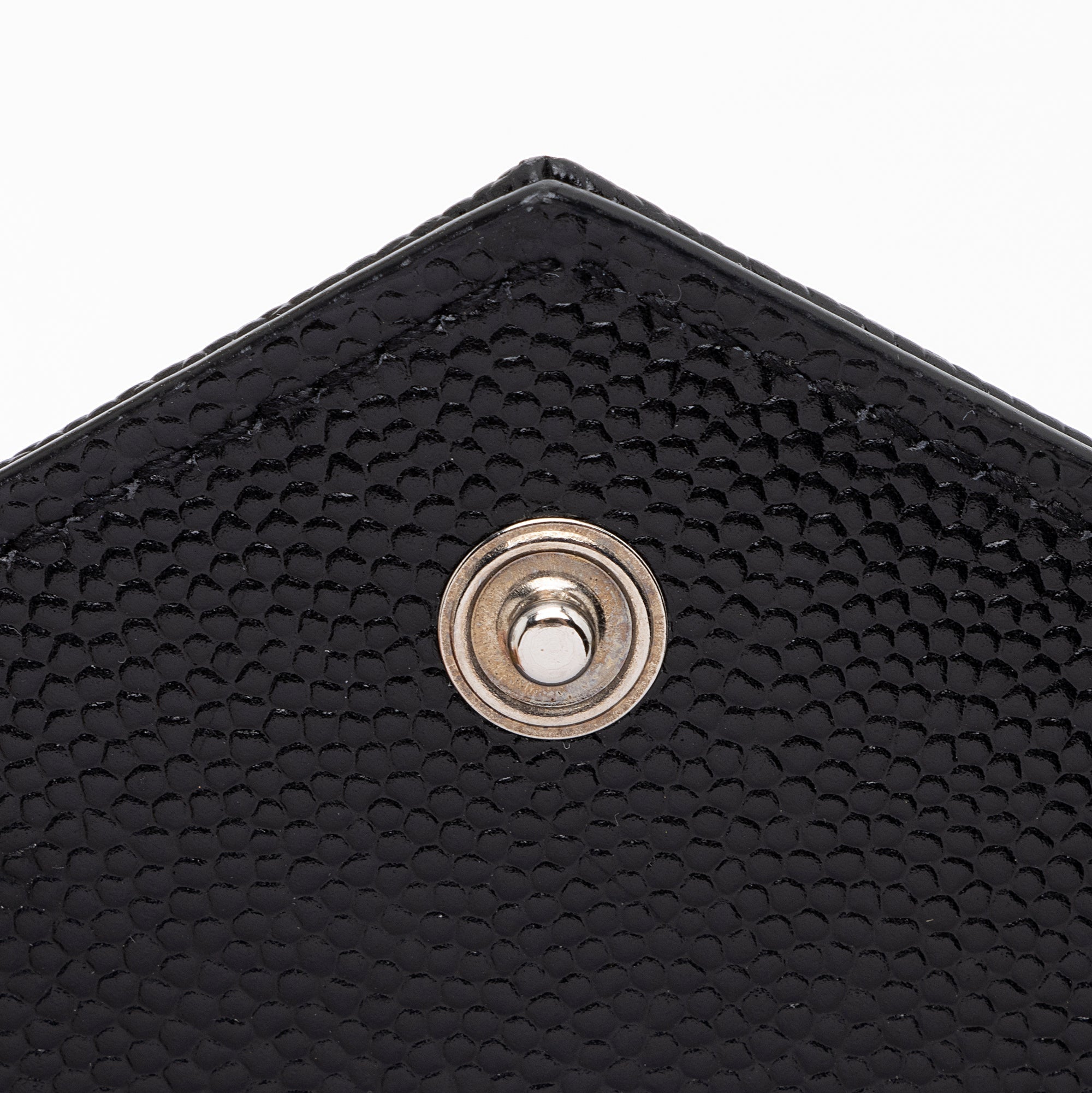 Saint Laurent Grain de Poudre Monogram Compact Tri-Fold Wallet (SHF-23574)